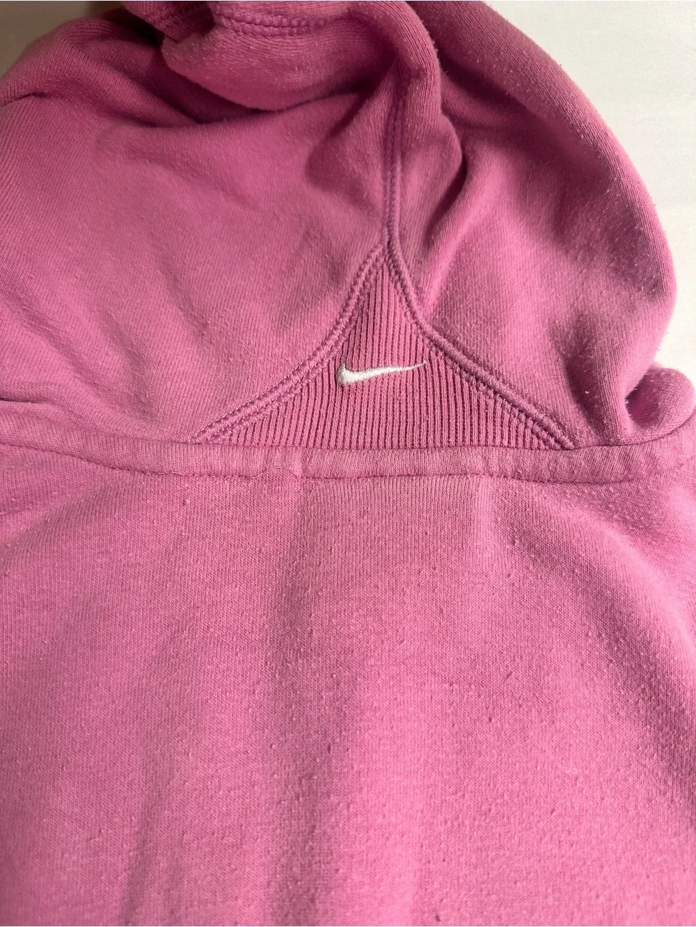 Nike Pink Sherpa-Lined Hoodie with White Swoosh